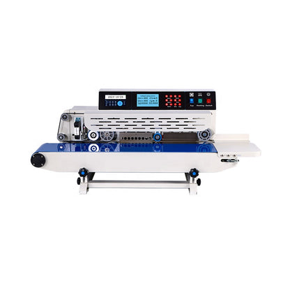 180TP Mini Horizontal Table Continuous Sealing Machine Plastic Bag Band Sealers with Inkjet Coding