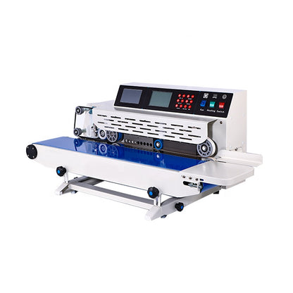 180TP Mini Horizontal Table Continuous Sealing Machine Plastic Bag Band Sealers with Inkjet Coding